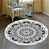 Tomifine Tappeto Bohémien, Motivo Mandala Rotondo Tessuto Tappeti con Nappe per Camera Letto, Corridoio, Soggiorno, Lavabile in Lavatrice (100cm,Nero Scuro)