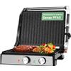Aigostar Bistecchiera elettrica, Griglia Barbecue XXL, 2000W. Rivestimento antiaderente in ceramica, Timer di 30min, apertura a 180°, superficie di cottura 29 x 23 cm, temperatura regolabile. Roast