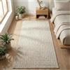 Carpetsale24 Tappeto Runner 80x150 cm Crema, Pelo Corto con Effetto 3D Alto-Basso, Stile Boho Scandinavo, per Soggiorno, Camera o Esterni