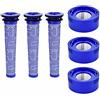 Recamania Confezione da 3 + 3 filtri lavabili compatibili con Dyson V8 V7 Absolute Animal Motorhead Animal Plus Aspirapolvere senza cavo Post&Pre Motor