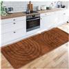 Siunwdiy Marrone Tappeto Cucina Antiscivolo Lavabile 2.5 Metri, Tappeto Runner Lungo Astratto per Corridoio, Soggiorno, Camera da Letto,Design Moderno, Facile da Pulire，personalizzabile60x250 cm