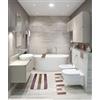 HOME ZEN HOUSEHOLD LINEN Set di Tappeti da Bagno 3 Pezzi ATENE, Disegno Greco in Rilievo, con Gomma Antiscivolo, Tappeto 45x75 cm, 2 Girowater 45x38 cm (MARRONE)