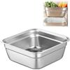 KWJNH Ciotola in acciaio inox, bacinella multiuso per lavello, grande vasca quadrata per lavello, contenitore quadrato per cucina, verdura, frutta, riso, bacino per lavare piatti durevoli per la casa