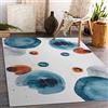 rugsx Tappeto moderno lavabile ANDRE per la camera dei bambini, il soggiorono, la hall, la moquette lavabile in lavatrice, Astrazione, antiscivolo - bianco/blu 120x170 cm
