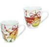 BRANDANI "Gioco di Luci" Mug set 2 pz in New Bone China d 9×10 h, ~350 ml - Forno, microonde, freezer, lavastoviglie.
