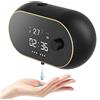 Fauhapyway Dispenser automatico di sapone liquido da 450 ml, con display della temperatura, orologio LCD per bagno e cucina (gel nero)