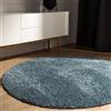 benuta Basic Tappeto salotto a pelo alto Sohari - Blu 80 cm Rotondo - Minimalista - Morbido lavabile - Camera letto, corridoio, sala pranzo, soggiorno - Pavimento riscaldato