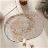 juofbwas Tappeto Ovale Salotto 120 x 300 cm Grande,Antiscivolo e Lavabile,Pelo Corto Morbido per Camera da Letto,e Cucina Marrone Moderno Stile Acquerello