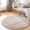 SIMPEX Tappeti a pelo corto, Unicolor - Monocroma, Tappeto Beige, 200 cm Rotondo, Tappeti in stile moderno, Tappeto soggiorno