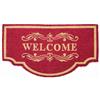 Casa Service WELCOME Zerbino Cocco Naturale Sagomato Mezzaluna 50x90 cm Fondo Gomma PVC per ingresso Resistente Lavabile Antiscivolo (Red B)