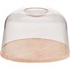 Acan Artema - Formaggio rotondo, coperchio trasparente in metacrilato e base in legno, contenitore per formaggio o salumi, 22 cm