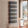 S'AFIELINA Scaldasalviette elettrico bagno WiFi 1599×600 mm, termoarredo elettrico bagno con termostato, programmabile e display LCD, 1000 W, scaldasalviette a basso consumo, Antracite