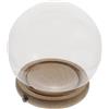 Toyvian Copertura in Vetro per Fiori Eterni con Base in Legno Naturale Cloche Decorativa Luminescente per Casa Vetrina Trasparente con Piedistallo Piatto Centro Tavola Romantico e