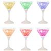 Techly 367133 Confezione da 6 Bicchieri da Cocktail Martini con 6 Colorazioni LED Trasparente