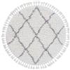 carpetfine Tappeto a pelo lungo Eddy rotondo Bianco Ø 120 cm | Tappeto moderno per soggiorno e camera da letto