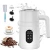SHANNA Schiumatore Elettrico 4-In-1: Schiumatore Automatico Per Latte Caldo E Freddo, Spegnimento Automatico, Design In Acciaio Inox, Funzionamento Silenzioso Per Cappuccino (Bianco-Display Digitale)