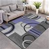 SRTJURFG Tappeto Salotto Moderno 180x250 cm Antiscivolo Soffice Grande Tappeto Camera da Letto Sala da Pranzo Soggiorno Corridoio Moderno astratto geometrico viola grigio