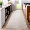 SIMPEX Passatoia 80x250 cm Crema, tappeto lungo a pelo corto, colore neutro, design essenziale, fondo antiscivolo e pulizia rapida per passaggi