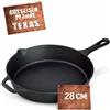 BBQBOSS Padella in ghisa 28 cm [2,8 litri] padella in ferro - cast iron pan - frying pan - induzione - padella in ghisa - per barbecue a gas - per barbecue a carbone