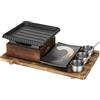 Proaustin Piastra barbecue quadrata in ghisa, stufa ad alcol riscaldamento e isolamento, piatto cucina giapponese ristorante, stoviglie doppio set
