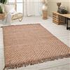 Paco Home Tappeto Salotto Fibra Naturale Fatto A Mano Iuta Mélange Motivo Moderno Stile Boho, Dimensione:160x230 cm, Colore:Natura 3