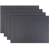 TimoBifu Tovagliette in finta pelle con motivo coccodrillo, tovagliette rettangolari in PU, set da 4/6, tovagliette impermeabili, antiolio, termoisolanti(Grigio,Set of 4)