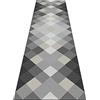 Siunwdiy Tappeto Cucina 3 Metri Nero Tappeto Corridoio Passatoia Camera Da Letto Pelo Corto Tappeto Cucina Antiscivolo Lavabile Moderno Design Motivo Geometrico,Nero,70x300cm