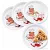 MamboCat Alberto - Set di 4 piatti per pizza, Ø 30,5 cm, per 4 persone, grandi piatti per pizza con fumetti in porcellana, piatto da portata XL