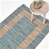 HOMESCAPES Tappeto moderno intrecciato a mano in canapa e cotone naturale e grigio, 120 x 170 cm