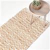 Homescapes, tappeto Sierra in canapa naturale con motivo a rombi, Natural, 66 x 200 cm