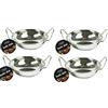 Copper Top 4 x piatti rotondi in acciaio INOX con manici 15 cm per cibo indiano Balti Karahi Curry