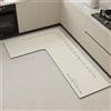 Hixingo Tappeto Cucina in Diatomite, Passatoia Cucina Lavabile Antiscivolo Tappeti da Cucina, Lato Destro Forma L Tappeto da Cucina Tappeto da Bagno Tappetino (Crema-Bianco,100x150cm)