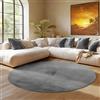 SIMPEX Tappeto Rotondo Grigio 120 cm Tappeto Lavabile a Pelo Corto, Rotondo, Antiscivolo e Morbido, Design Monocromatico Moderno per Soggiorno, Camera da Letto, Cucina e Corridoio