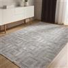 benuta Basic Tappeto salotto Claire - Grigio 140x200 cm - Salotto Minimalista stile retrò geometrico - Manutenzione semplice - Compatibile con pavimento riscaldato