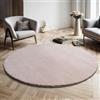 the carpet Relax Tappeto moderno a pelo corto, soggiorno, fondo antiscivolo, lavabile fino a 30 gradi, morbidissimo, aspetto pelliccia, Blush, 160 cm rotondo