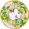 Les Jardins de la Comtesse - Piatto di presentazione rotondo in melamina - Capri - 35,5 cm - Limoni gialli - Servizio da tavola quasi indistruttibile MelARTmine