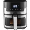 Zephir Friggitrice Ad Aria In Acciaio 5,5L 1400W, Display LED Touch, Cestello Con Oblò, 8 Programmi Automatici, Temperatura Fino A 200°, Timer 60 Min