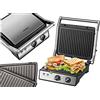 Steinborg Griglia a Contatto XXL, Piastre Rimovibili, Timer da 30 Minuti, Tostapane Panini, Bistecche e Panini