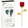Maverton Rosa eterna in vetro in scatola personalizzata - Rosa in vetro - Rosa stabilizzata - Rosa immortale - Rosso - Oro - Idea regalo per anniversario - sposi