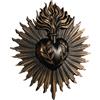 Sharplace Placca Da Muro con Cuori Sacri, Ornamento Sacramentale, Statua Gotica per Casa D'arte, Scultura Da Appendere a Parete per L'ingresso Del Portico ', nero