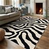 Generico Tappeto Salotto Zebra Bianco e Nero, 160x230 cm, Tappeto Motivo Zebrato Astratto per Decorazioni Casa Camera da Letto, Lavabile in Lavatrice Antiscivolo Pelo Corto K114