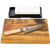 Palatina Werkstatt Kai Shun Classic White Kiritsuke DM-0777W, coltello da chef ultra affilato, edizione limitata + tavola di quercia artigianale + pietra per affilare Kai AP-0316