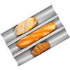 HERCHR Teglie forate per baguette, teglia in acciaio inossidabile per baguette francesi Pane Pane italiano Accessori da cucina(3-ROW)