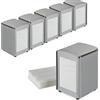 Paluplus 6 Portatovaglioli da Bar a Molla SILVER, misura 10x9x13 cm, Dispenser in Acciaio Inox per Tovaglioli 17x17cm, Distributore da tavolo di Fazzoletti Salviette Piccole per Gelateria, Bar -0057