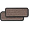 Carpido Zerbino per esterni e interni - Set di 2 25x60 cm - Linee marroni - Zerbino antiscivolo - Tappeto cattura sporco resistente - Zerbino per gradini