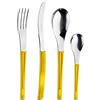 Pintinox Set da 24 Posate Serie Movie in Acciaio Inox Nichel Free, con Manico Colore: Giallo, con Scatola Regalo