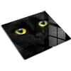 Tulup Tagliere in Vetro Temperato 60x52 cm Durevole e Igienico Resistente al Calore da Cucina Antigraffio Rettangolare Facile da Pulire con Stampe con Piedini Antiscivolo - Occhi di gatto