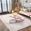 Carpettex Teppich Tappeto per bambini con design di cerbiatti per la cameretta dei bambini. Questo tappeto è morbido e adatto per il vostro bambino, Colore: Rosa, Taglia: 120 cm Rotondo