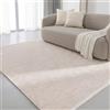 Interiyou Tappeto cotone artigianale Riga - 240x340 cm Crema - Per salotto, camera da letto - 100% fibra naturale tessuto piatto