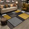 ARUGYTEI Tappeto Pelo Corto,140 x 200 cm, Tappeto per Soggiorno e Camera da Letto e Sala da pranzo, Stanza dei giochi Studio,design a quadri giallo grigio nero